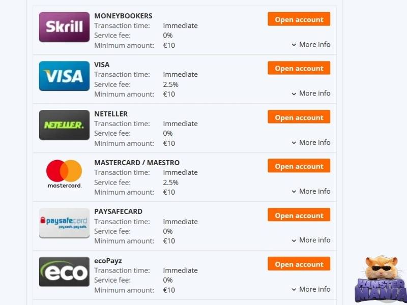 Fazer um depósito no casino Betsson