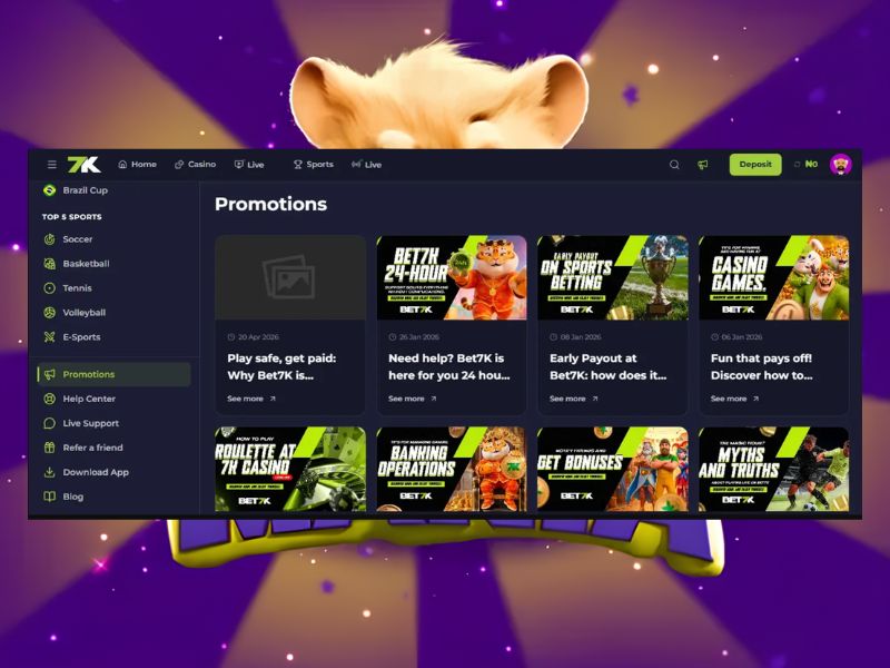 Акции и бонусы игроков Hamster Mania в Bet7k
